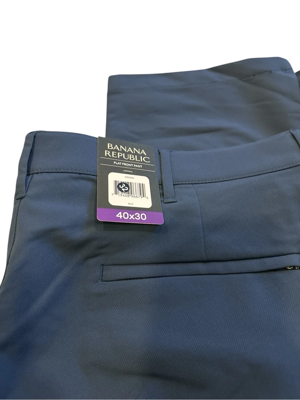 Banana Republic Mens Flat Front Performance Pants Blue 1557516 40x30